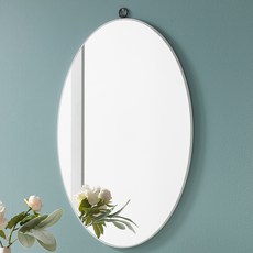 Onmom Company 芙朗木質橢圓壁鏡, 白色