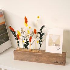 ASPASIA 木質擺飾永生花DIY材料包, 橘色