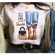 여성용 올룸 프린팅 반팔 티셔츠 A1