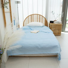 CasaL 拉米泡泡紗夏季單層薄被, 藍色