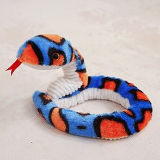 Homeflow 2025 乙巳年 室內裝飾 蛇娃娃, 35cm, 橘色花紋藍蛇, 1個