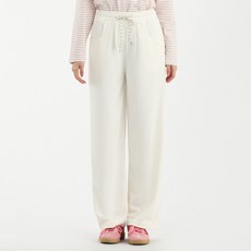 Elsso 女款鬆緊抽繩寬版運動打褶長褲