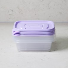 롯데이라이프 이라이프 튼튼간편 보관용기 직사각, 4개, 520ml