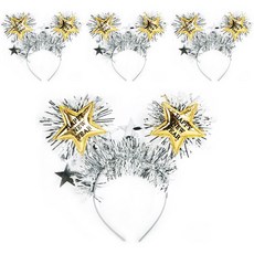 indi.k 星星Happy New Year髮箍, 銀色, 4個