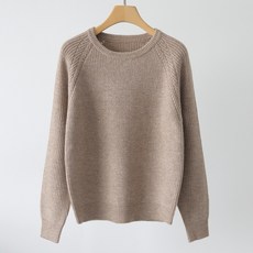 Jenit 女款寬鬆版型圓領厚實半羅紋針織拉克蘭袖柔軟日常Hining拉克蘭針織衫 n2215
