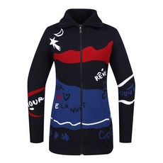 CASTELBAJAC 高爾夫女士提花防風長款針織拉鍊開衫 BGAWSJ705NY