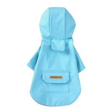 DING DONG PET 寵物後口袋防水雨衣, 藍色