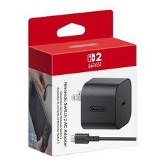 Nintendo 任天堂 SWITCH 2 AC變壓器, 黑色, 1個, 單一商品