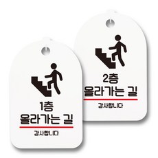 告示牌 標示牌 白色 S7_085 2件組, 1套, 通往1樓, 通往2樓