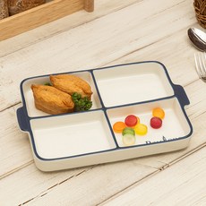 LOWRANCE Maison Objet 倫敦手把方形四格分隔盤, 藍色, 1個