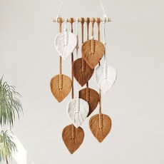 晨光葉子掛毯 室內裝飾品 風景門鈴, 棕色