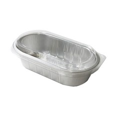 PACKAGE HERO 鋁箔提拉米蘇包裝容器 + 蓋子, 165套, 銀色