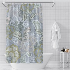 Karis 花卉圖案隔間浴室浴簾 A08 120 x 180 cm, 1個