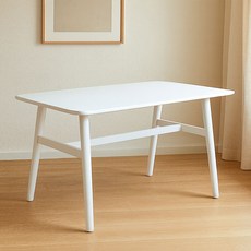 가구느낌 해피테이블 인테리어 식탁 1200 x 600 x 750 mm, 화이트+ 화이트, 4인용