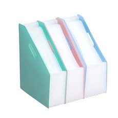 deLi 得力 馬卡龍粉彩折疊風琴文件夾 直立式 3件組, 隨機出貨, 1套