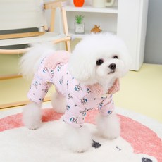 칠시 강아지 플리스 패딩, 핑크, 1개