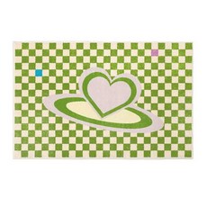 Simplyen 復古防滑浴室廚房腳踏墊, 綠色愛心