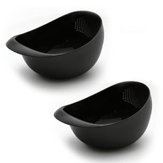 多合一瀝水菜籃 2入, 黑色的