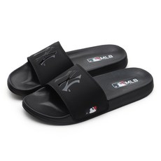 MLB 紐約洋基隊沙灘拖鞋 ABK, 全黑, 280mm​