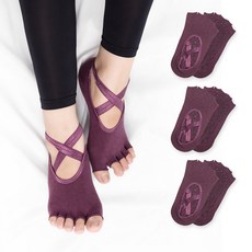 Synergy Socks 女用防滑露趾皮拉提斯瑜珈襪 4雙組