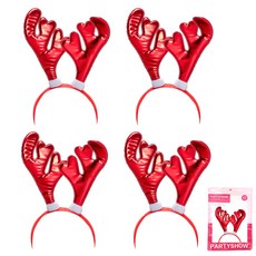 파티쇼 빅루돌프 머리띠 메탈레드, 혼합색상, 4개