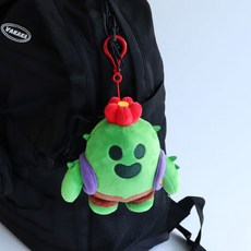 브롤스타즈 가방고리 인형 스파이크, 혼합색상, 1개, 13cm