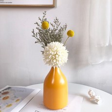 GAPANG 乾花DRYD028+花瓶, 乾花（07號），花瓶（黃色）