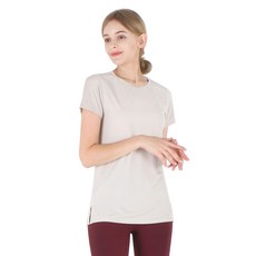 NOKJOK 女款圓領瑜伽短袖T恤