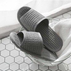 可水洗客廳室內拖鞋, 1組, 灰色