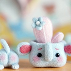 브로키 펠트 코끼리선인장 DIY 키트, 1개, 혼합색상