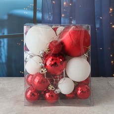 MORIANN Good Day聖誕節綜合樹裝飾球飾品 50入組, 紅和白, 1組