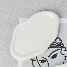 拍攝道具託盤 室內裝飾感性陶瓷波浪擺件, 波浪白