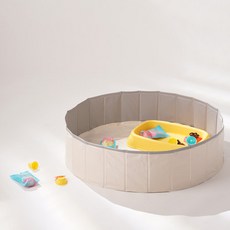 Laho Kids 折疊遊戲池+彩虹小馬沐浴貼紙, 遊戲墊(米色)