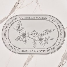 蝸牛生活Cuisine de Maman雙面矽膠木蘭花餐桌墊, 灰色, 380 x 240 毫米