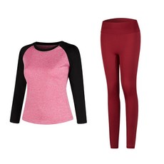 女款瑜伽長袖T恤+內搭褲組