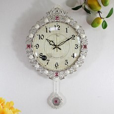 무소음 크라운 나비 은도금 주물 추벽시계 HSC-511S, 혼합색상