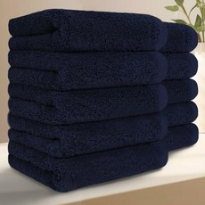 Terrique 高級飯店毛巾 200克 40支精梳棉, 10個, 海軍藍