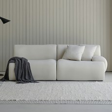 도모 웨이비 패브릭 3인용 소파 좌형 + 쿠션 2p + 고이스 세트 방문설치, 크림