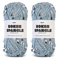 니뜨 보케 스팽글 메탈릭얀 뜨개실 100g, 29 스카이, 2개 29 스카이, 2개