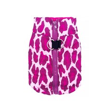 I Love Pet 狗狗多樣化防水背心雨衣, 豹紋玫瑰紅