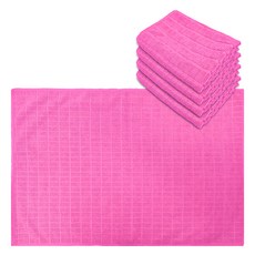 월드크린 다목적 극세사 바둑 손걸레 대형 40 x 60 cm, 핑크, 5개