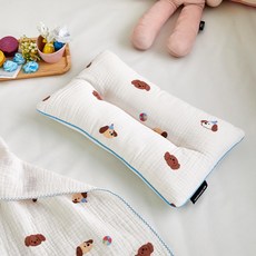 Modern House 兒童款柔軟純棉3層紗網狀枕頭, 玩小狗