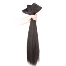 vvgabal 接髮髮片 局部直髮假髮 50cm, 深棕色, 3個