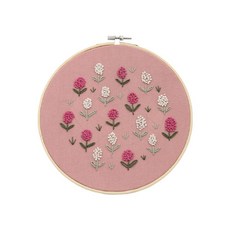 집콕놀이 플라워 자수 세트, 1세트, 02 핑크