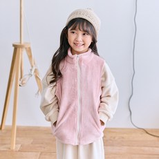 Uravi 兒童蓬鬆刷毛高領拉鍊背心