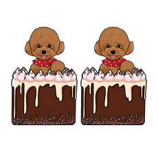 Somssi 錢蛋糕狗貴賓犬口袋錢箱, 混色, 2套