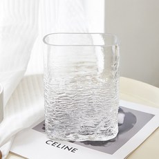 Mirnoa 波浪方形玻璃花瓶 MMM3494, 透明