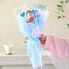 센트바스켓 하트빔 킨더조이 비누 꽃다발, 스카이(꽃다발) + 킨더조이(랜덤발송)