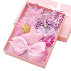 Dresshouse 粉色系髮夾 10入組 多款式兒童 硬盒包裝設計, 約2~7cm(髮夾3~5cm), 款式隨機