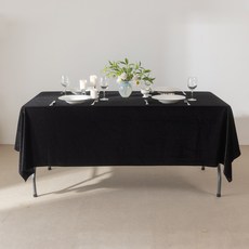 大成纖維 魯平天鵝絨桌布, 大(270 x 150 cm), 黑色